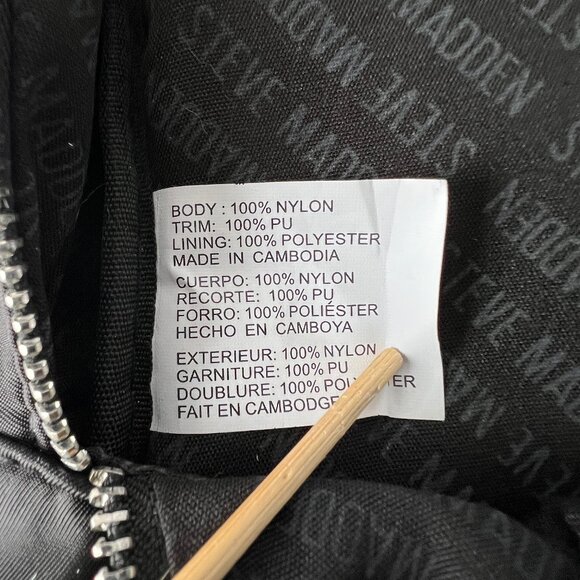 Steve Madden Black Two-Pocket Nylon Padded Backpack Bag W/ Detachable Pouch, NWT - Picture 14 of 16